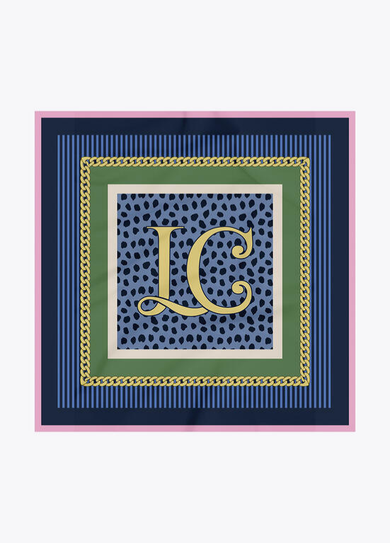 LENÇO LC AZUL ANIMAL 90x90CM -  LOLA CASADEMUNT