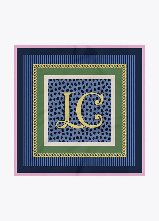 LENÇO LC AZUL ANIMAL 90x90CM -  LOLA CASADEMUNT