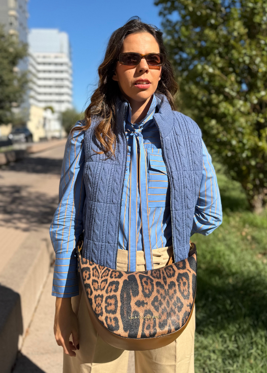 COLETE AZUL REVERSÍVEL MALHA TORCIDA E IMPERMEÁVEL - BARBARA LEBEK