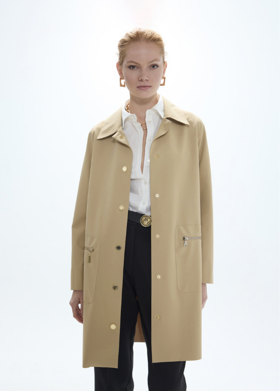 GABARDINE TRENCH COAT EM TECIDO TÉCNICO IMPERMEÁVEL - LOLA CASADEMUNT