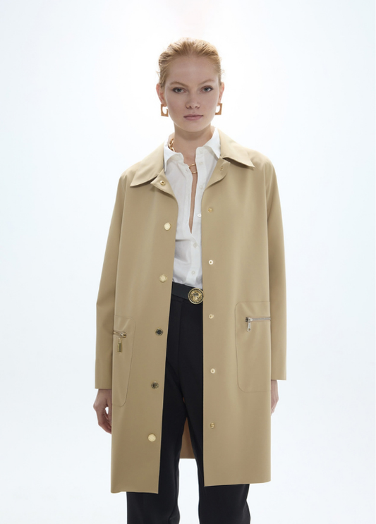 GABARDINE TRENCH COAT EM TECIDO TÉCNICO IMPERMEÁVEL - LOLA CASADEMUNT