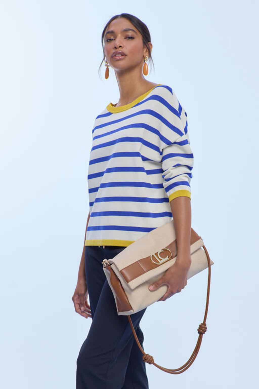 MALA TECIDO COM CAMEL EM COURO SINTÉTICO - LOLA CASADEMUNT