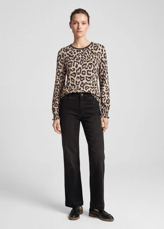 BLUSA ESTAMPADA EM ANIMAL PRINT CASTANHO - RABE