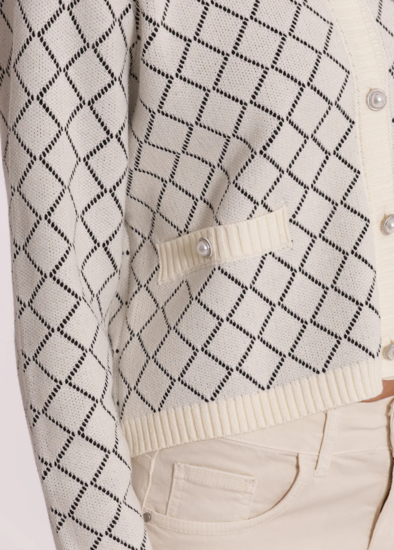 CARDIGAN COM ESTAMPA DE DIAMANTES - MIMI MUA