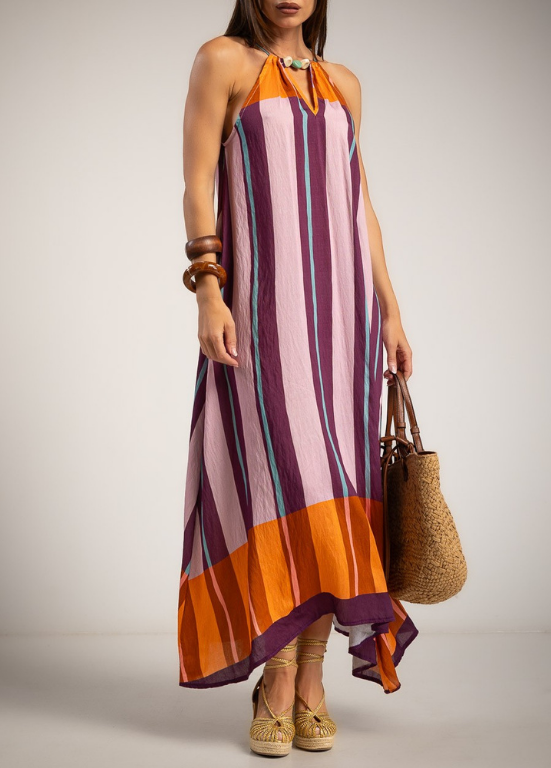 VESTIDO HALTER AJUSTÁVEL COM PEDRAS - ALBANO'S