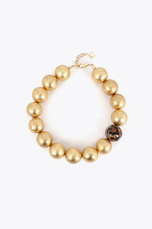 COLAR MAXI DE CONTAS COM DETALHE ANIMAL PRINT - LOLA CASADEMUNT