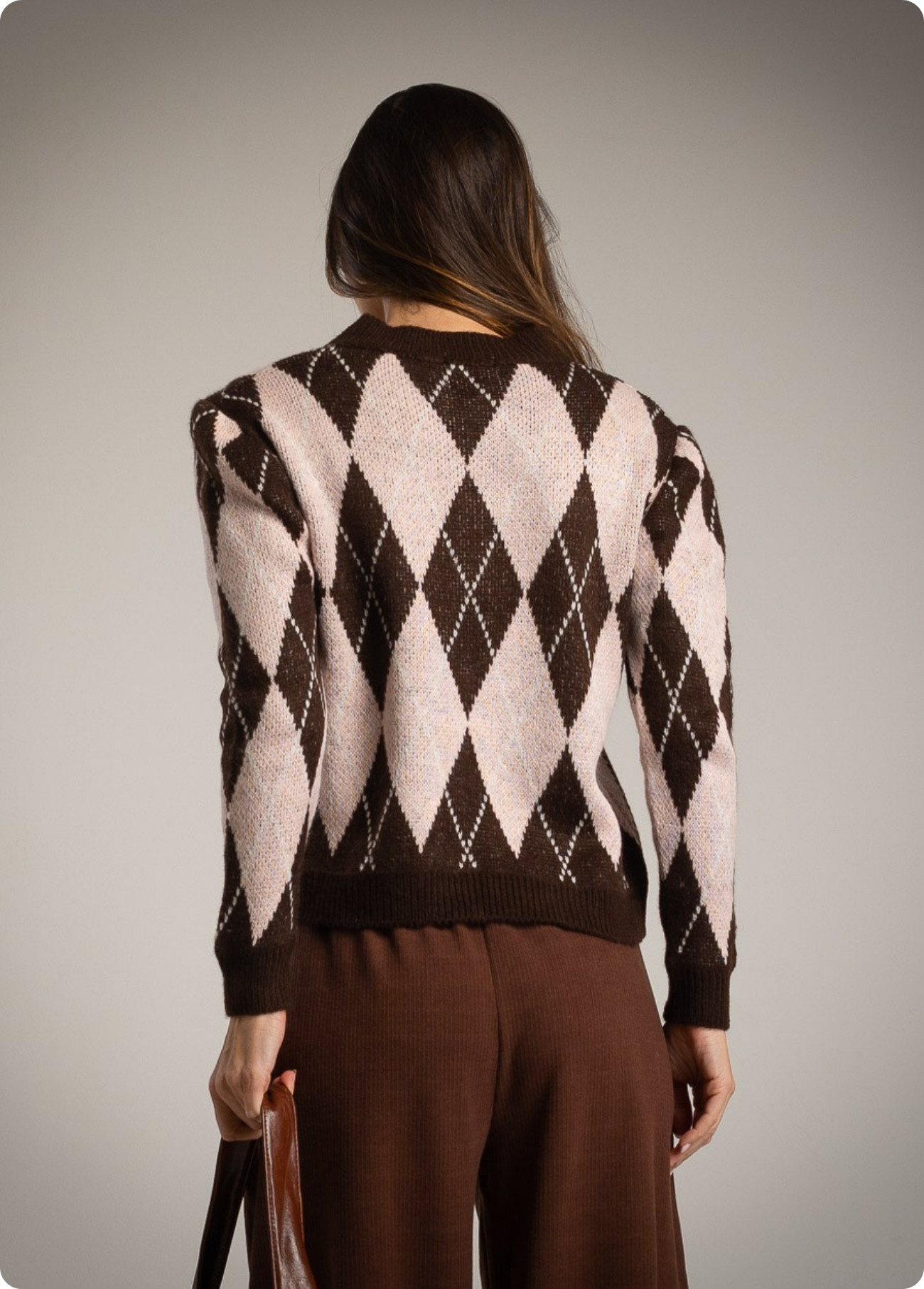 CASACO DE MALHA COM XADREZ - ALBANOS