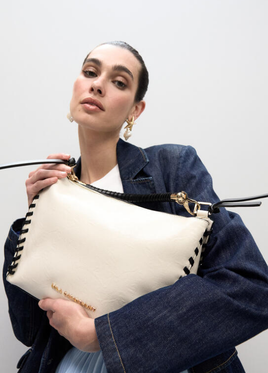 MALA MÉDIA COM LATERAIS CONTRASTANTES EM ENTRANÇADO - LOLA CASADEMUNT