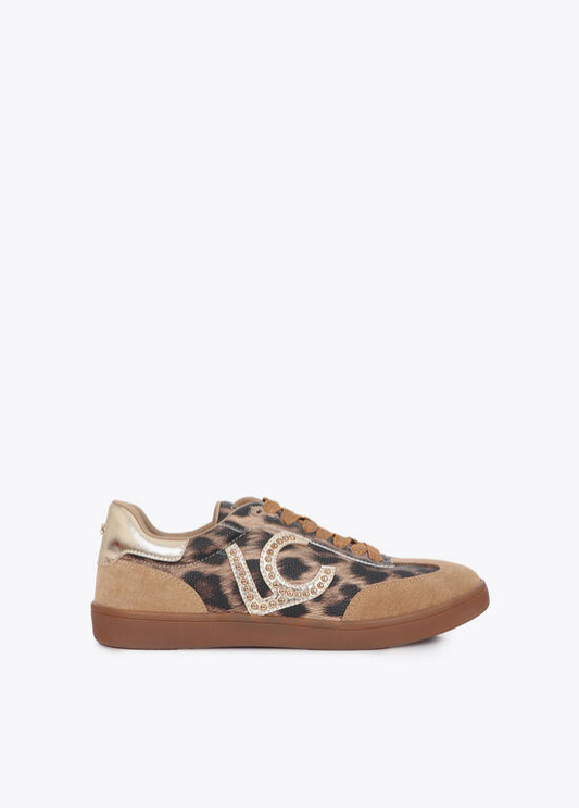 TÉNIS CASTANHOS COM LEOPARDO E DOURADO LC - LOLA CASADEMUNT