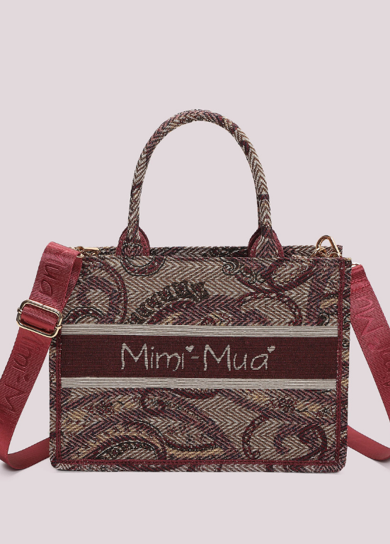 SHOPPER MÉDIA COM ESTAMPADO PAISLEY EM TONS DE BORDEAUX - MIMI MUA