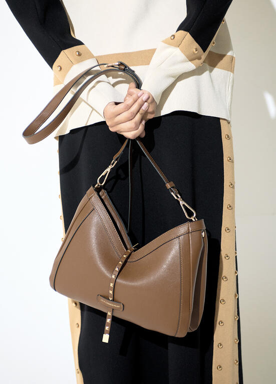MALA EM ECOPELE CASTANHA COM TACHAS LC - LOLA CASADEMUNT