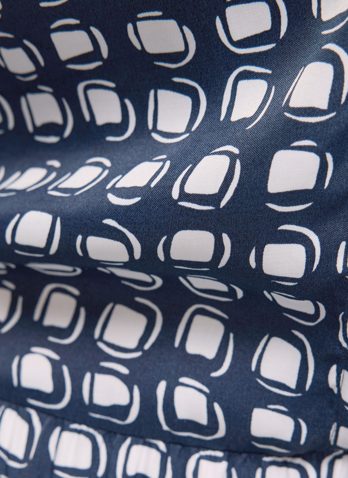 VESTIDO EM VISCOSE COM ESTAMPADO ELEGANTE AZUL MARINHO - RABE