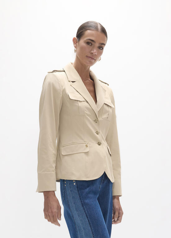 BLAZER CINTADO COM DETALHES DOURADOS E PRESILHAS LC - LOLA CASADEMUNT