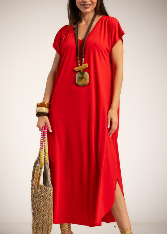 VESTIDO MAXI EM MALHA FRIA E CORTE AMPLO - ALBANO'S