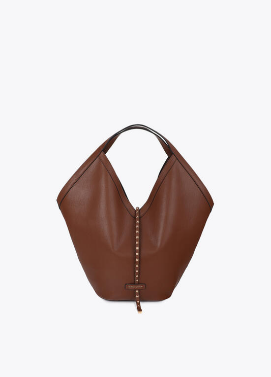 MALA EM ECOPELE CASTANHA COM TACHAS LC - LOLA CASADEMUNT