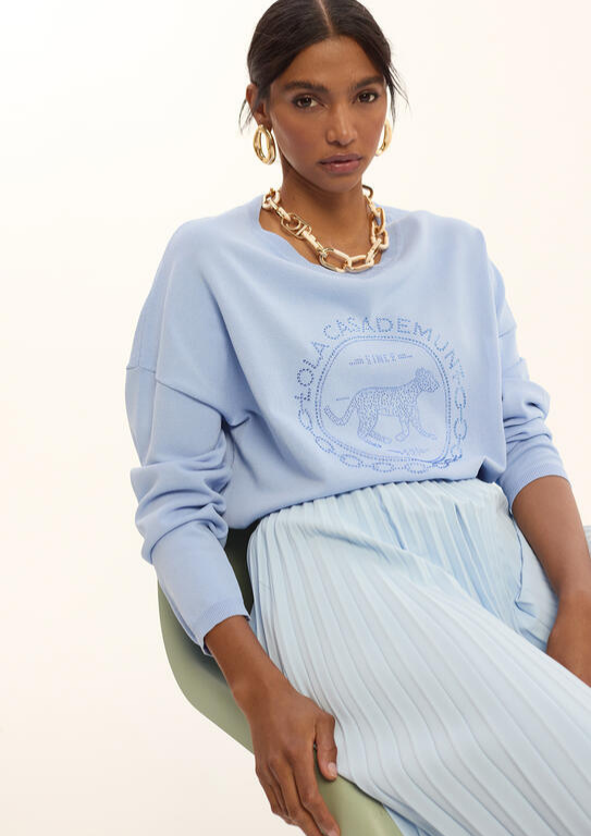 SWEATSHIRT LEVE COM STRASS NA FRENTE - LOLA CASADEMUNT