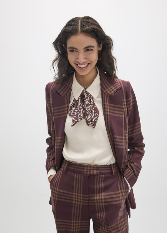 BLAZER ASSERTOADO COM ESTAMPADO DE XADREZ MAITE - LOLA CASADEMUNT