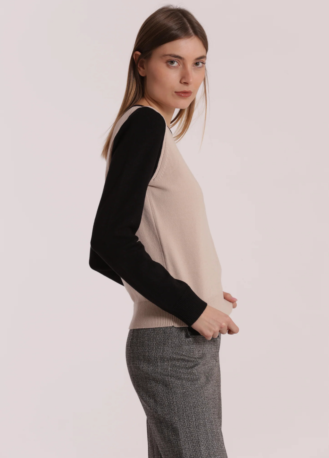CAMISOLA DE MALHA BICOLOR - MIMI MUA
