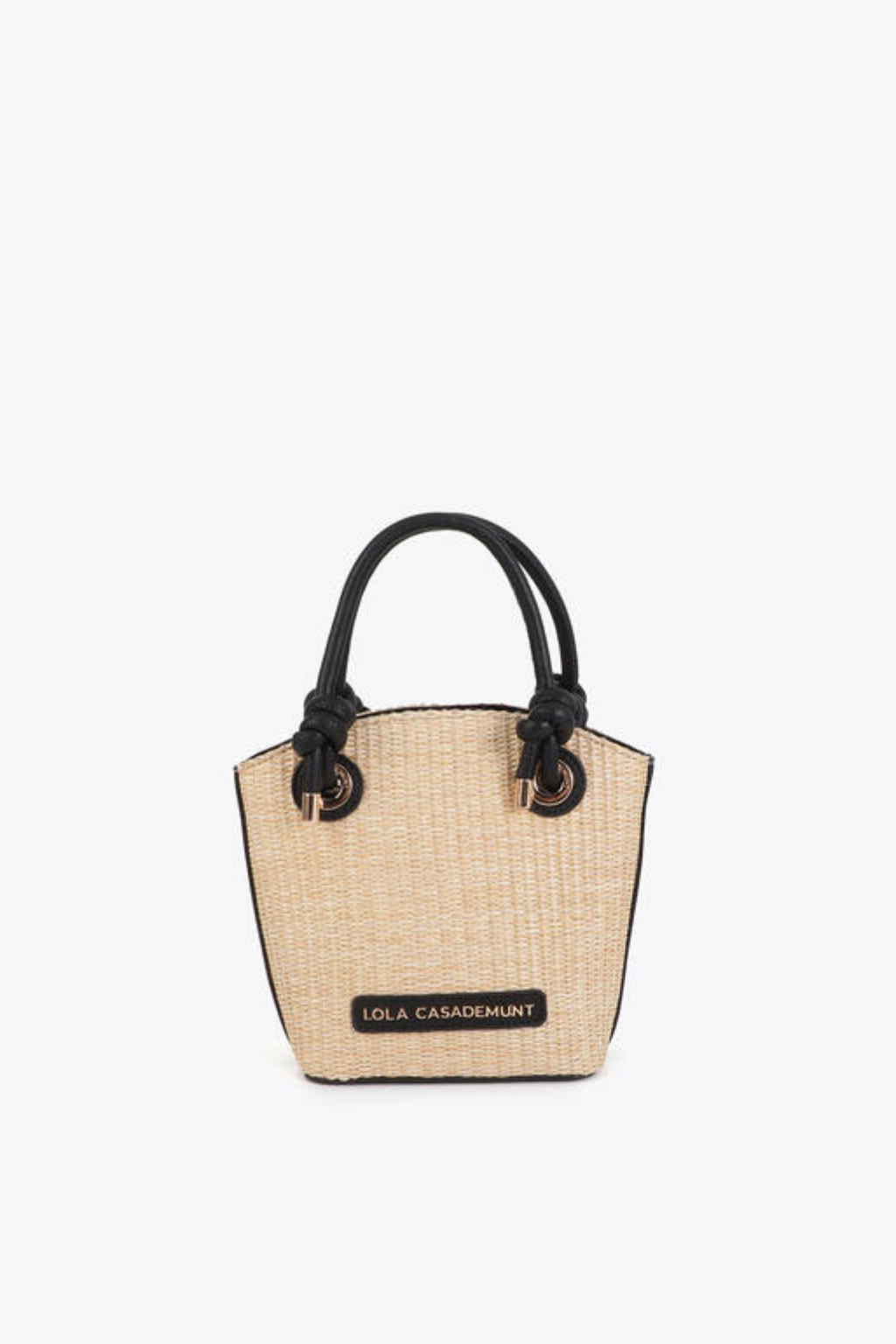 MALA MINI EM RÁFIA COM ALÇAS EM CONTRASTE - LOLA CASADEMUNT