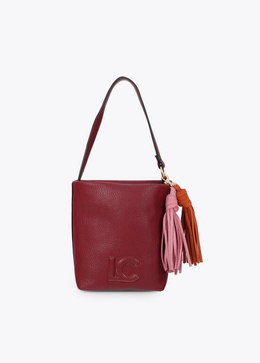 MALA BANDOLERA ECOPELE LC COM PORMENOR DE FRANJAS - LOLA CASADEMUNT