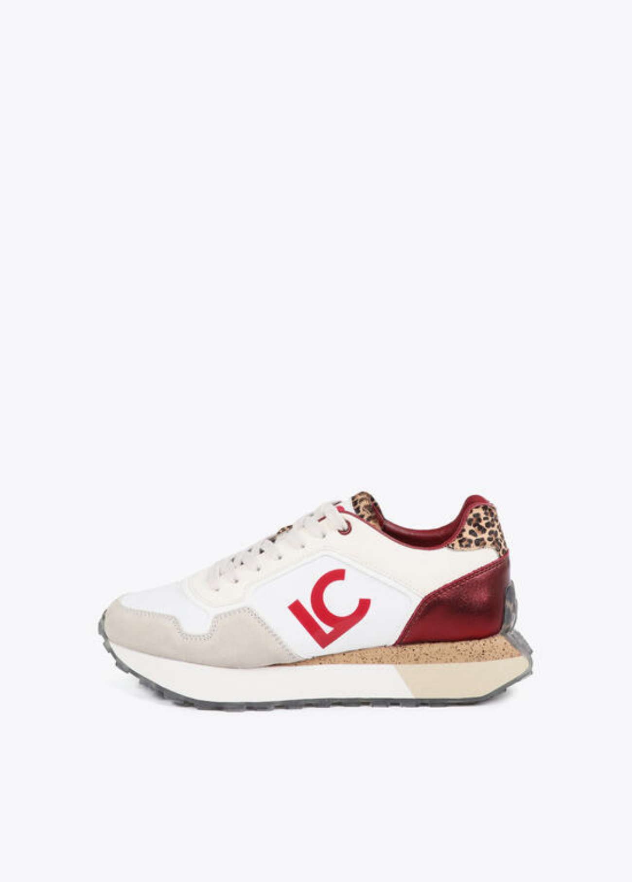 TÉNIS COM DETALHE ANIMAL PRINT E BORDEAUX - LOLA CASADEMUNT