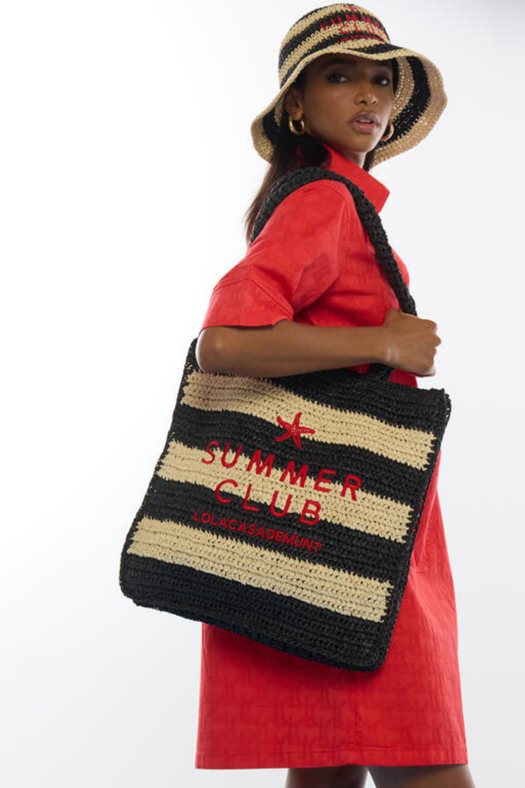 SACO DE PRAIA RÁFIA ÀS RISCAS SUMMER CLUB - LOLA CASADEMUNT