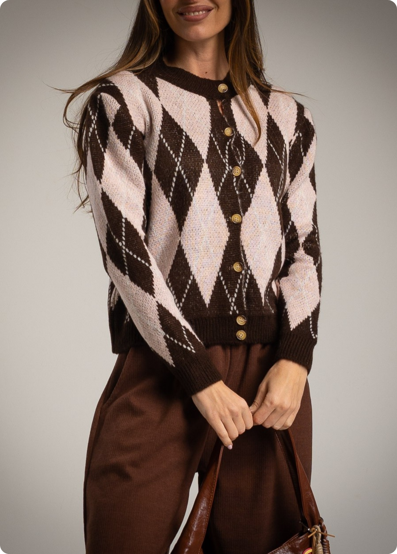 CASACO DE MALHA COM XADREZ - ALBANOS