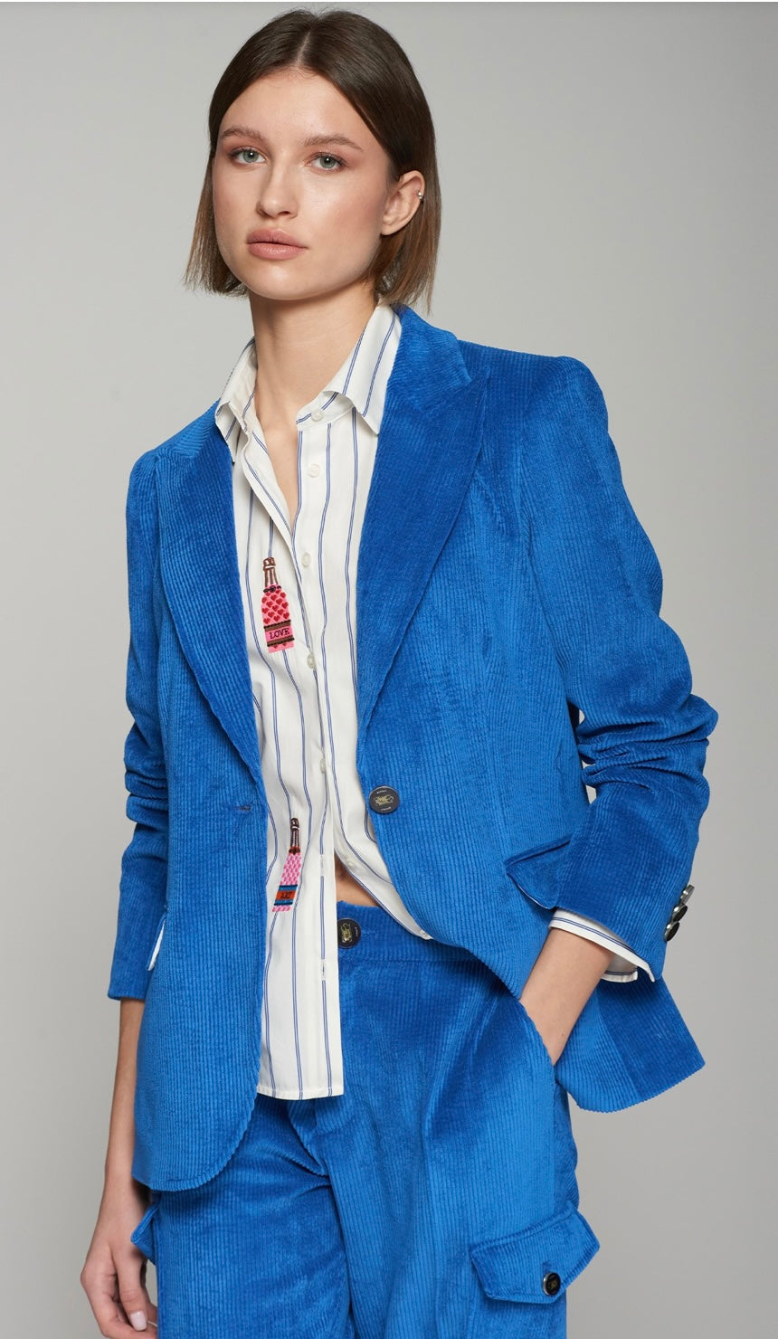 BLAZER AZUL VELUDO - VILAGALLO