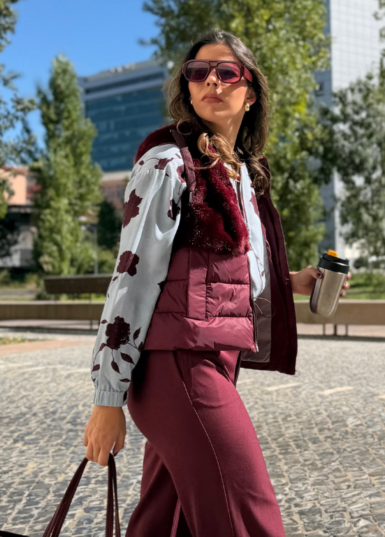 COLETE DE PELO BORDEAUX - BARBARA LEBEK