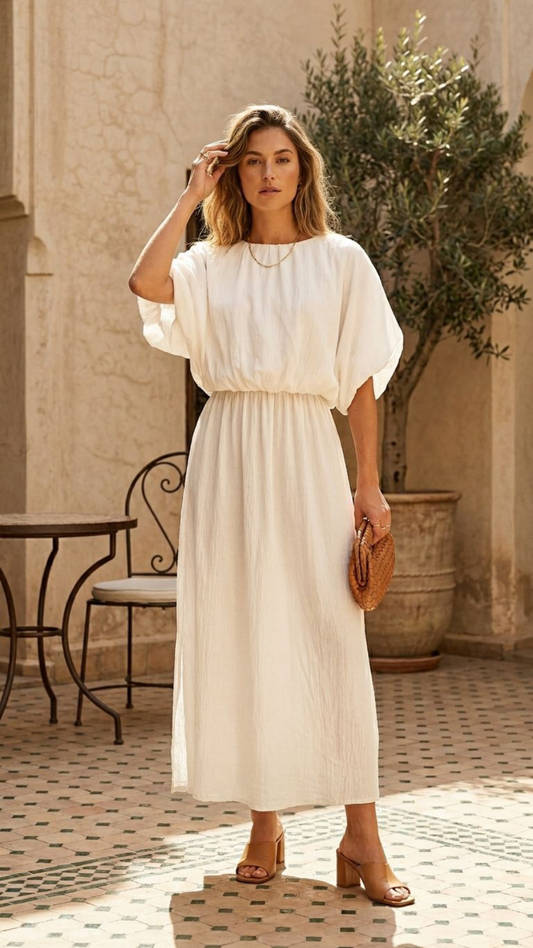 VESTIDO MIDI BRANCO INTEMPORAL - ALIBY