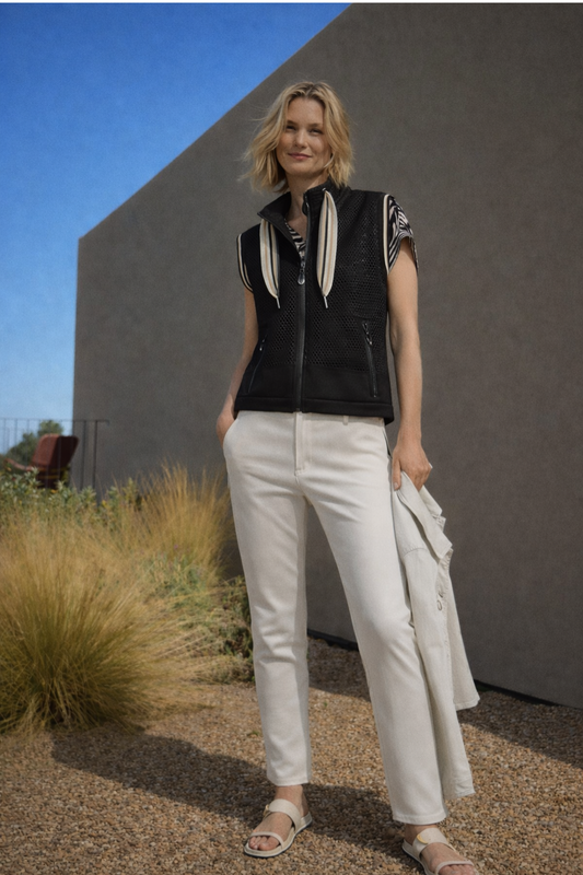 COLETE DE REDE PRETO COM FECHO DE CORRER - BARBARA LEBEK