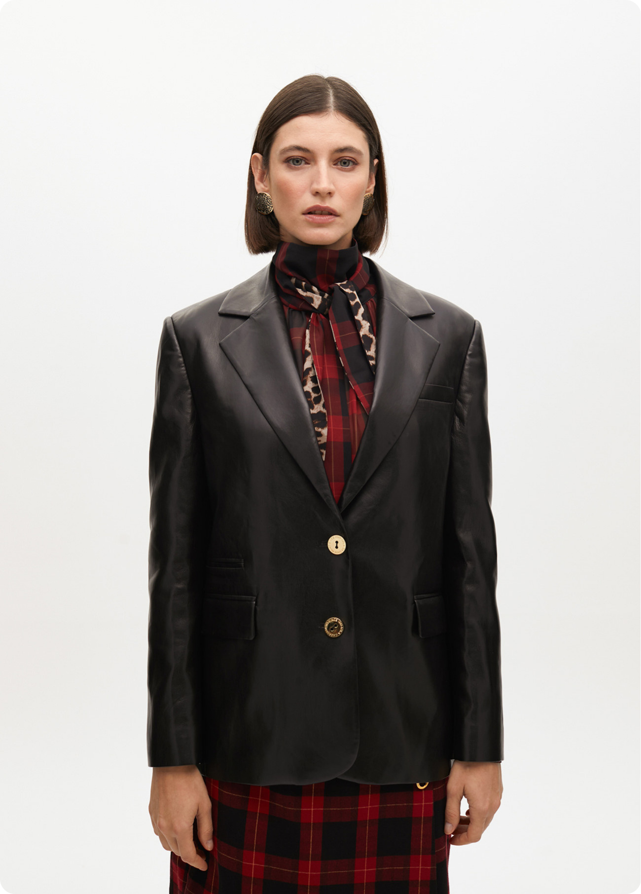 BLAZER RETO EFEITO COURO - LOLA CASADEMUNT