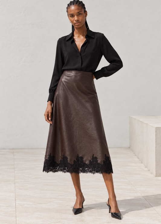 SAIA MIDI COM DETALHE EM RENDA - ALIBY