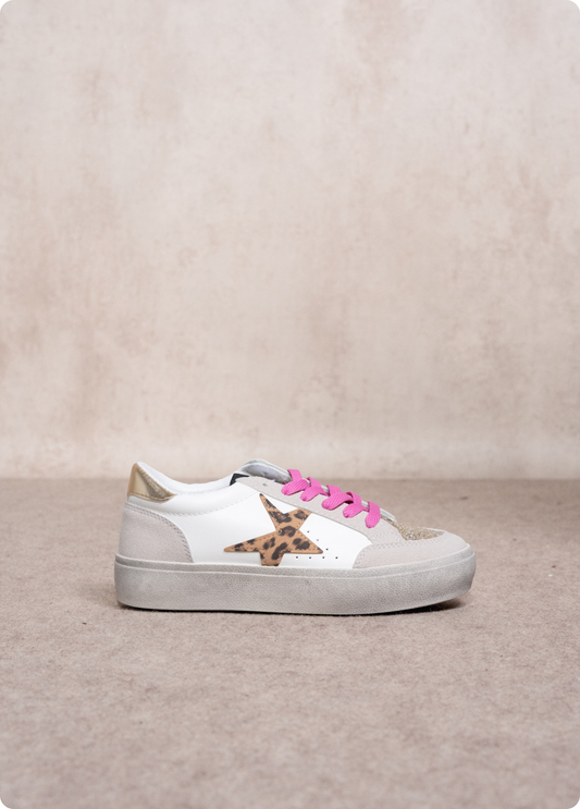 TÉNIS COM ESTAMPADO ANIMAL PRINT E STRASS - SMF