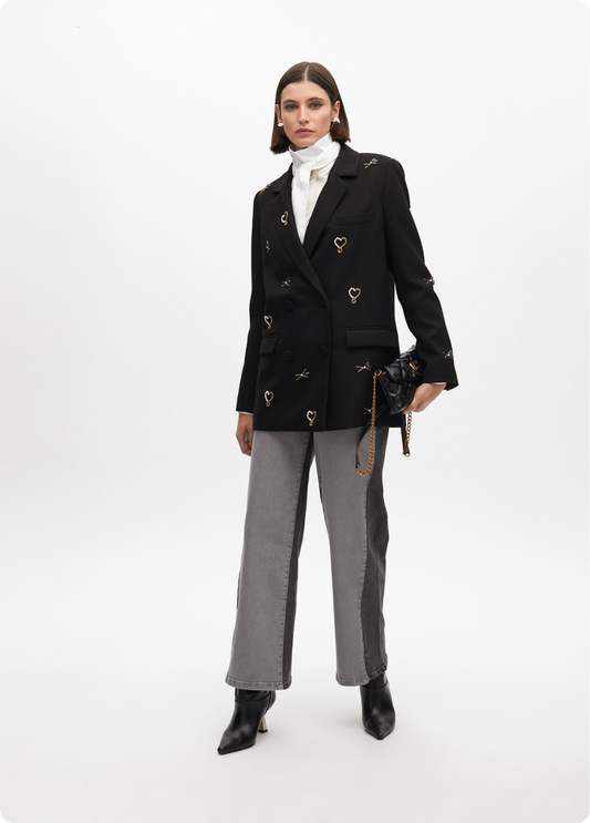 BLAZER BORDADO COM DETALHES DE JÓIAS - LOLA CASADEMUNT