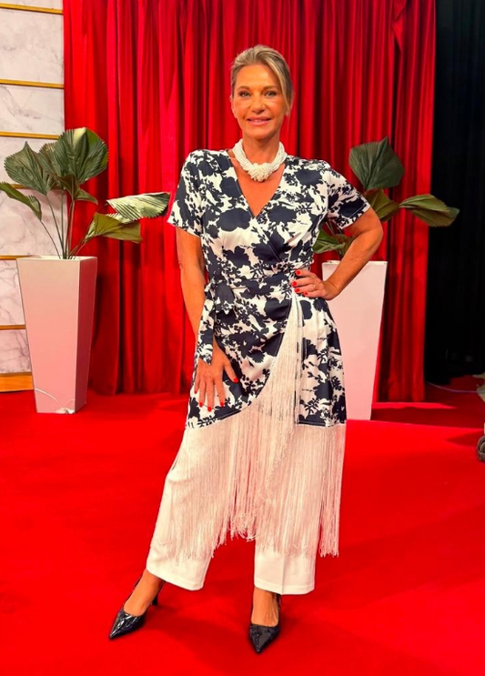 VESTIDO FLORAL COM FRANJAS - ALIBY
