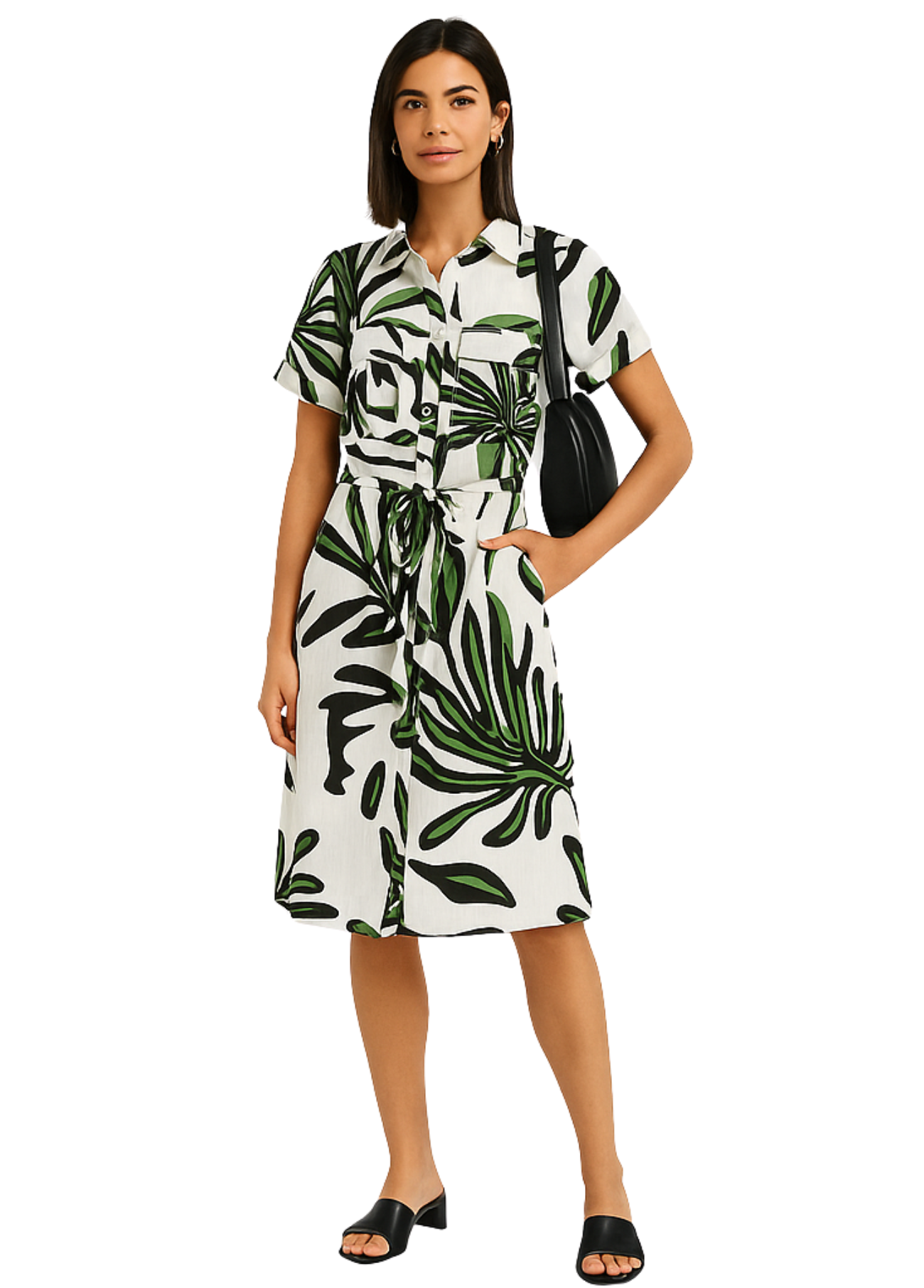 VESTIDO ALINHADO CURTO TROPICAL - ALIBY