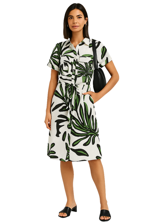 VESTIDO ALINHADO CURTO TROPICAL - ALIBY