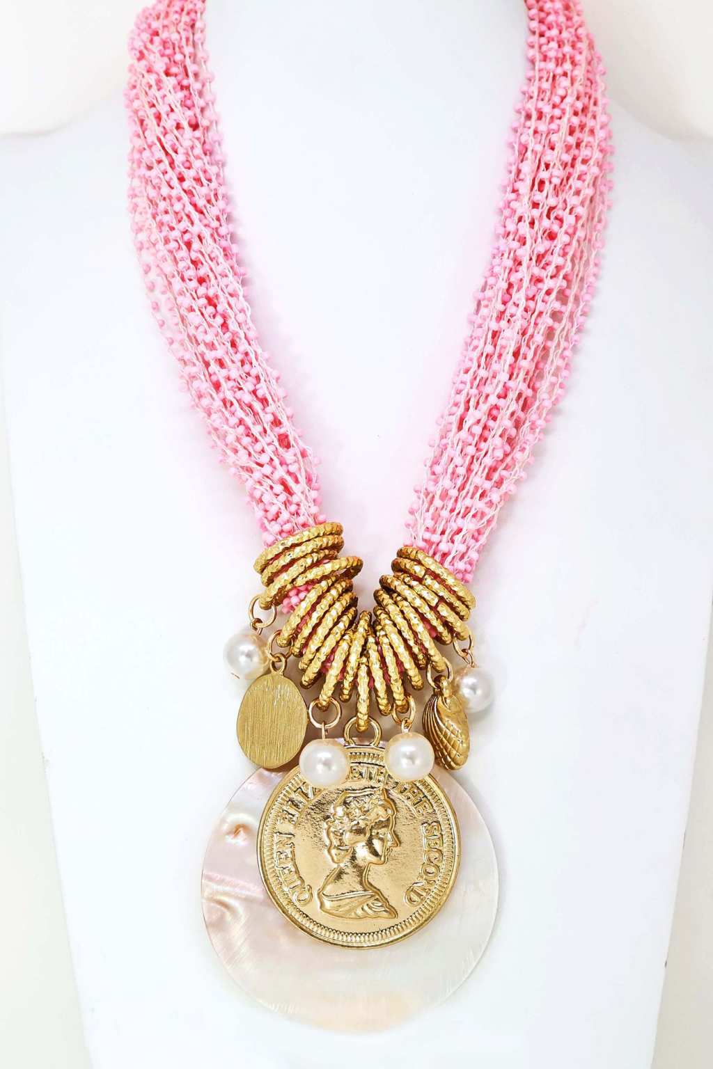 COLAR EM TONS DE ROSA COM MEDALHA MAXI - ALIBY