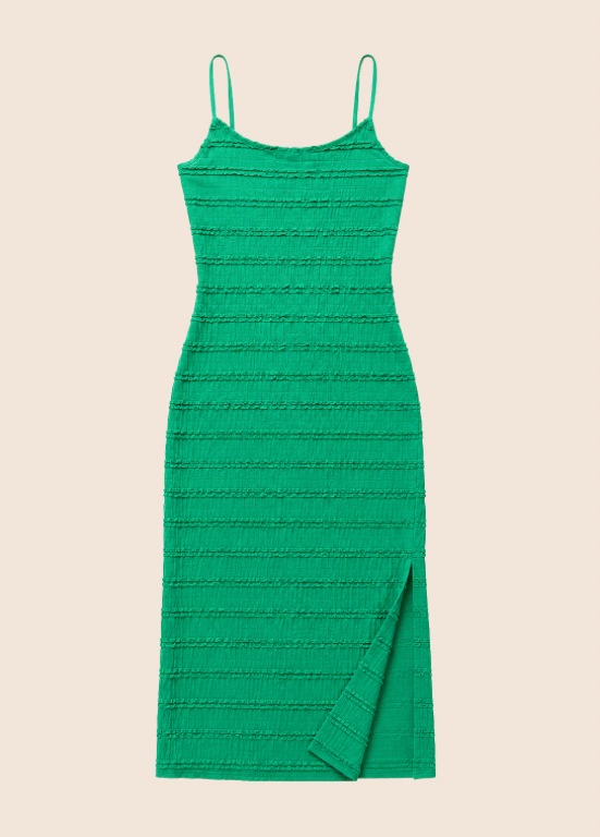 VESTIDO MIDI DE MALHA TEXTURADA - ALIBY