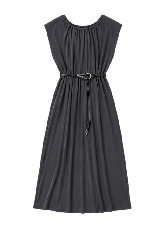 VESTIDO COMPRIDO COM CINTO - ALIBY