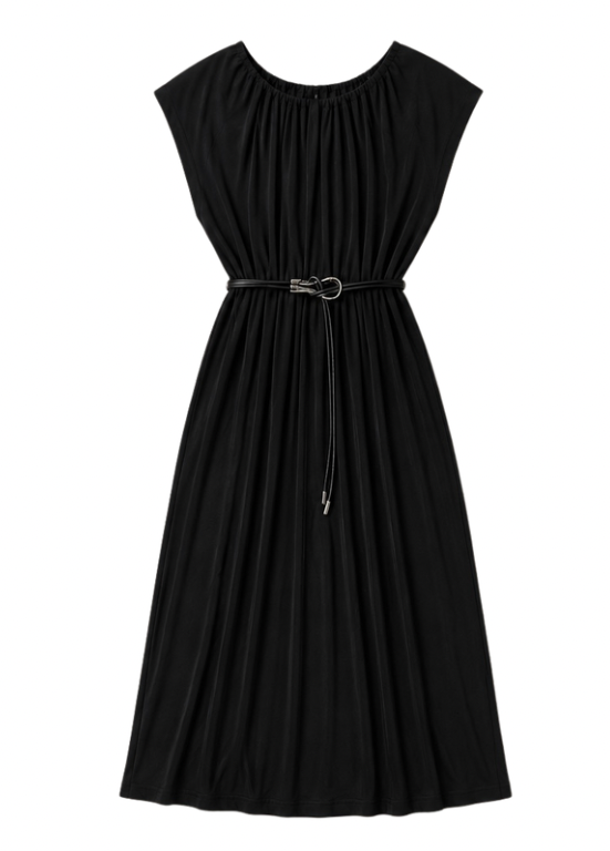 VESTIDO COMPRIDO COM CINTO - ALIBY