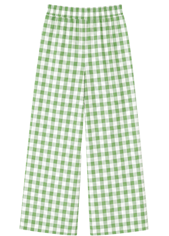 CALÇAS WIDE LEG COM PADRÃO XADREZ - ALIBY