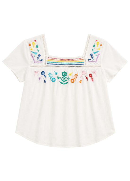 BLUSA BORDADA MULTICOR - ALIBY