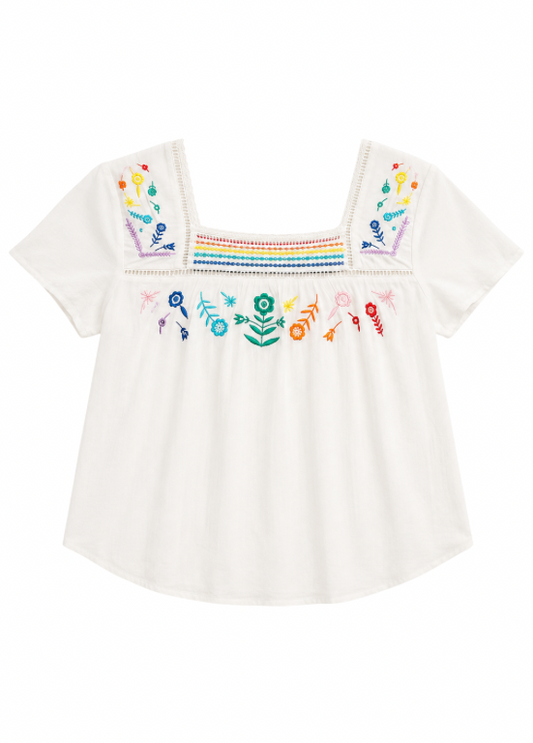 BLUSA BORDADA MULTICOR - ALIBY