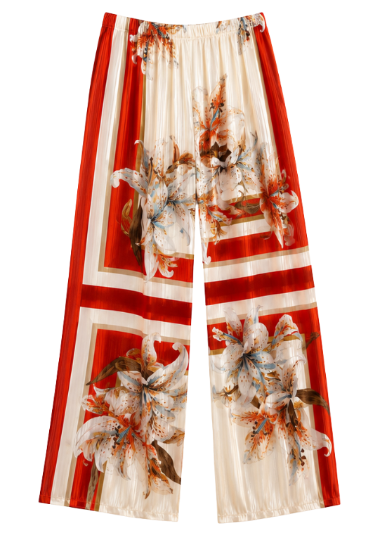 CALÇAS FLUIDAS ESTAMPADAS MULTICOR - ALIBY
