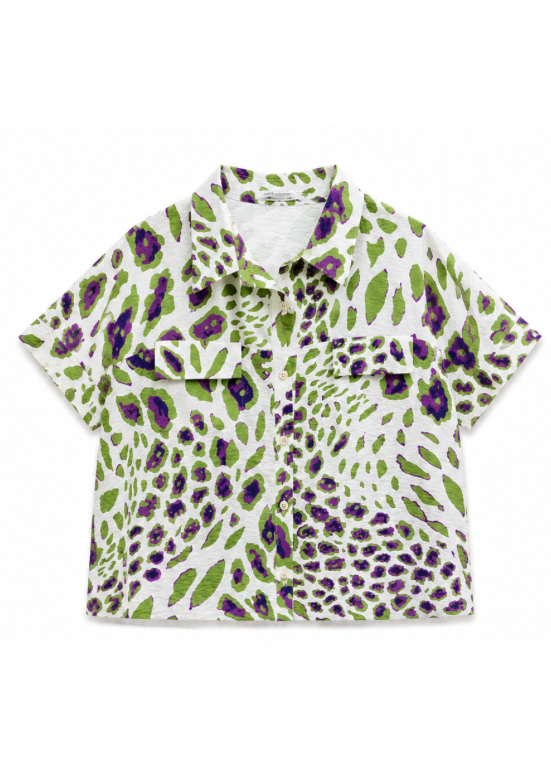 CONJUNTO ESTAMPADO ANIMAL PRINT VERDE E ROXO - ALIBY