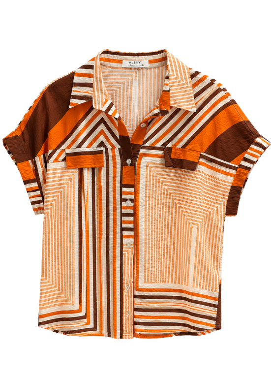 CONJUNTO GEOMÉTRICO CASTANHO E LARANJA - ALIBY