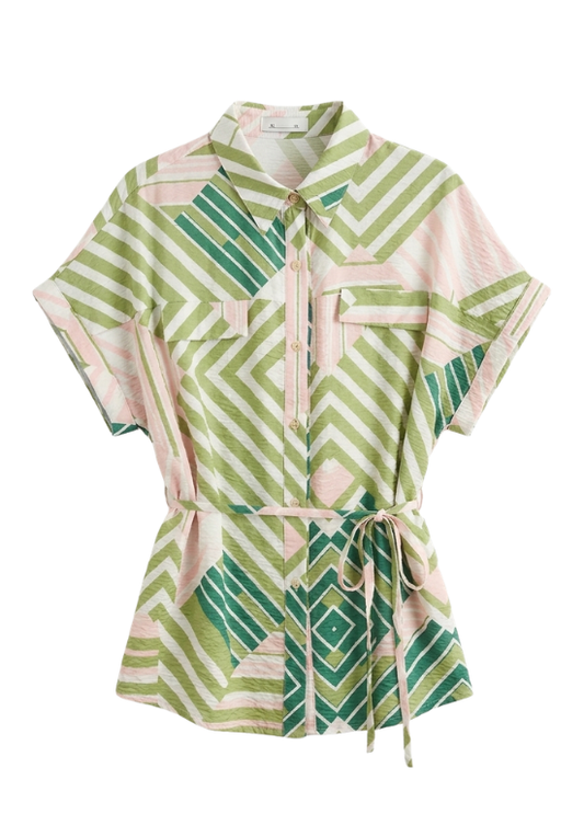 CONJUNTO GEOMÉTRICO VERDE E ROSA - ALIBY