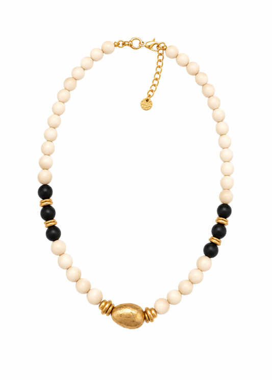 COLAR DE MISSANGAS COM DETALHE DOURADO - ALIBY